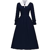 Abaowedding Colonial Dress for Women Pioneer Costume Modest Prairie Colonial Civil War Dress