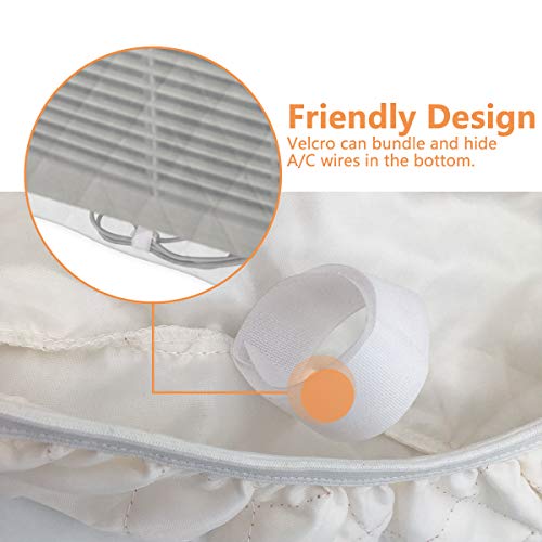 LBG Products Indoor Air Conditioner Cover for Window AC Units,White Double Insulation Windblock, Medium Size 25''L x 17''H x 4''D