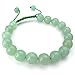 KONOV Mens Womens Natural Gemstone Crystal Aventurine Bracelet, 7-9 inch Adjustable, Green