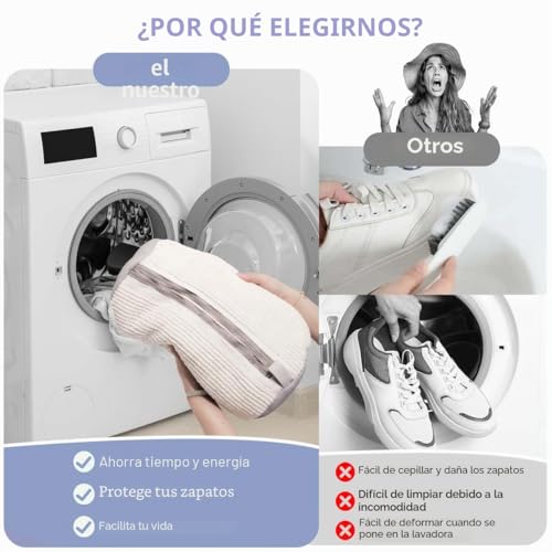 Shoe Washing Bag Machine Reusable Double Zipper Laundry Cleaning Shoe Bag for Washing Clothes Mesh Bag for Sneaker Cleaning
