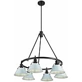 Golden Lighting 3306-6 BLK-DB Orwell - 6 Light Chandelier-20.38 Inches Tall and 29 Inches Wide, Finish Color: Matte Black, Sh