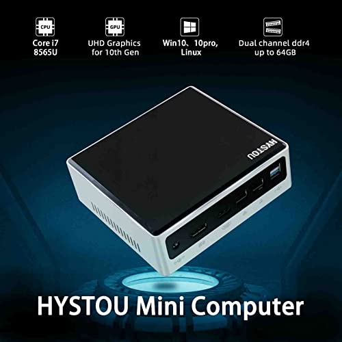 Mini Computer Windows 10 Pro,HYSTOU Mini Desktop PC Core i78565U Tiny