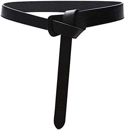 shengweiaoWomen's Genuine Leather Self Tie Wrap Around Waist Band Dress Belt (120cm (waist 31"-35"), Black)