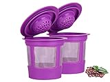 2 Reusable Refillable Coffee Filters For Keurig Family 2.0 and 1.0 Brewers Fits K200, K300/K350, K400/K450/K460, K500/K550/K560 (Purple, 2)