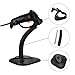 UNIDEEPLY, Barcode Scanner 1D Handheld Wired Barcode Reader, USB Laser Barcode Scanner, POS Scanning Reader for Retails, Black Color (Black) (Auto-Sense+with Stand)