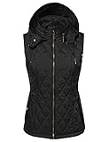 MBE Women's Quilted Zip Up Vest With Detachable Hood