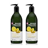 Avalon Organics Glycerin Hand Soap Lemon With Lemon Essential Oil, Chamomile, Aloe and Vitamin E, 12 fl oz (355 ml) (Pack of 2)