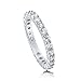 BERRICLE Sterling Silver Wedding Rings Pave Set Round Cut Cubic Zirconia CZ Eternity Ring for Women, Rhodium Plated Size 4-10