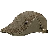 OMECHY Men's Cotton Flat Newsboy Cap Cabbie Ivy Duckbill Irish Cap Gatsby Driving Golf Beret Hat Army Green