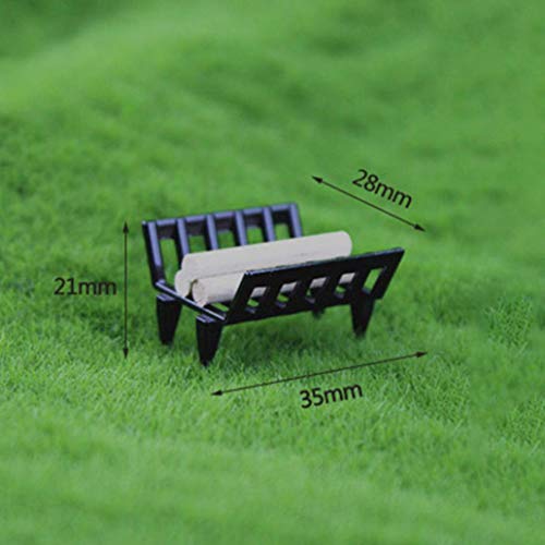 Gilroy 1:12 Dollhouse Miniature Furniture Garden Lawn Fireplace Metal Firewood Rack Pretend Play Toy Gift