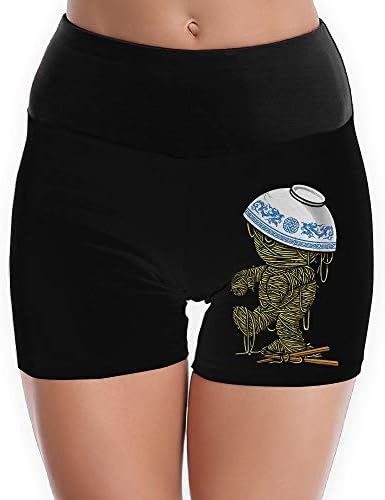 YJK79R Ramen Mummy Cute Women's High Waist Tummy Control Yoga Shorts Organic Yoga Pants