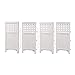 Suncast Wood Style Outdoor Screen Enclosure - Freestanding Steel and Resin Privacy Screen with 4 Reversible Panels - Perfect for Concealing Garbage Cans, Air Conditioners - White primary