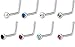 Forbidden Body Jewelry 20g Surgical Steel 2 mm Cubic Zirconia Crystal L Shaped Nose Ring