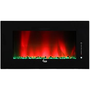 Caesar Fireplace Caesar Luxury Linear Wall Mount Recess Backlight Freestanding Multicolor Flame Electric Fireplace, 50-inch