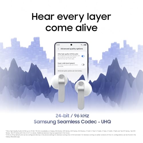 Samsung Galaxy Buds4, Black (CAD Version & Warranty) - Open Ear Fit, Hi-Res Audio, Adaptive ANC, AI Assistant