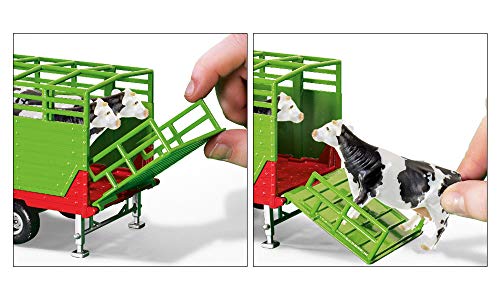 siku 2875, Viehanhänger inkl. 2 Holstein-Kühen, 1:32, Metall/Kunststoff, Grün, Viele Funktionen – Bild 3