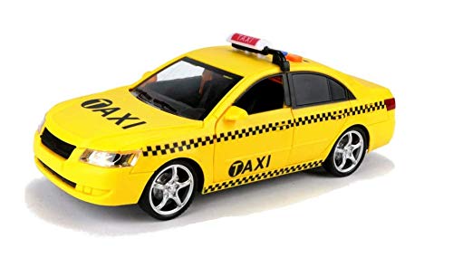 UMKYTOYS Large Toy Taxi Pull Back Lights and Sound Toy Car Taxi Cab For Kids Toys for Boys Girls Cars