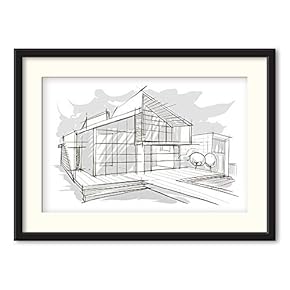 Black Paper Framed Canvas Wall Art for Living Room, Bedroom Black and White Structure Canvas Prints for Home Decoration Ready to Hanging - 23x31 inches