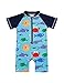 Toddler Kids Baby Boy 6 12 18 24 Months Swimsuit Short Sleeve Bathing Suit Shark Pattern One Piece Swimwear Blue 6-12 Months