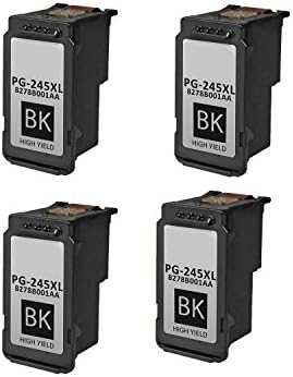 4/Pack PG 245xl Black for Canon Ink cartridges Compatible with: PIXMA MX 492 2420 2520 490