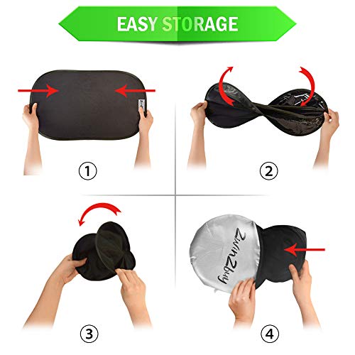 2win2buy Car Window Shade (4 Pack), Cling Sun Shade for Side Rear Window for Baby Kids,80 GSM with 15s Film for Full UV Rays Sun Glare Protection-2 Transparent & 2 Semi-Transparent Sunshades 21"x 14" - Thumbnail 6