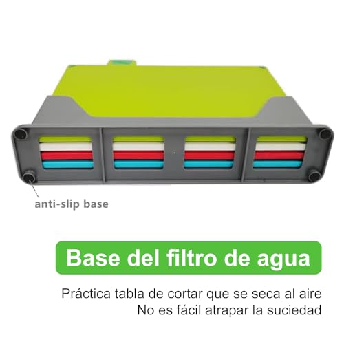 Tablas de Cortar para Cocina（juego de 4 piezas）,Tablas de Cocina picar cocina,Tabla para Cortar Plastico con Asas Antideslizantes Verduras,Carne,Pan y Fruta