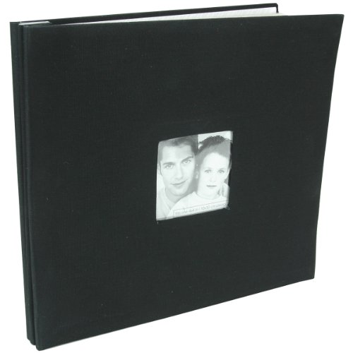 Mbi Fashion Fabric Post Bound Album W/Window 12x12-Black