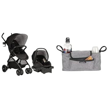 Evenflo Sibby Travel System Charcoal With Universal Stroller Organizer