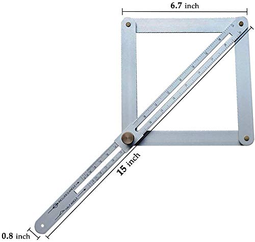 Bevel & Corner Protractor, Aluminium Alloy Corner Angle Finderï¼ŒMiter Angle Measuring Rulerï¼Œ Multi Angle Measurement Tool for Woodworkingï¼ŒFlooring Tileï¼ŒDIY Lovers