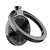 Phone Ring Holder, 360° Rotation 180° Flip Universal Smartphone Anti-Slip Grip / Kickstand / Car Mount Cell Phone Finger Ring Stand - Black