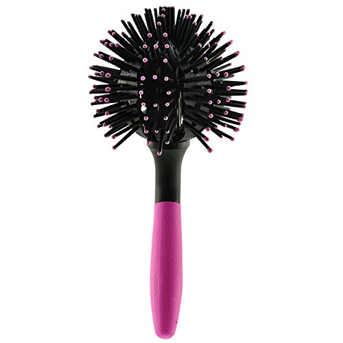 Vinmax 3D Bomb Curl Brosse Salon Coiffure Cheveux Curling Peigne Outil Recourbe-cils Rond Rose