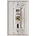 BUYER'S POINT HDMI, Coax & Ethernet Wall Plate | UL Listed HMDI 2.0, Coax & Cat6 Ethernet RJ45 Port w/Single Gang Mounting Bracket, Perfect for Smart HDTVs and Network Devices (White) — 1 Pack