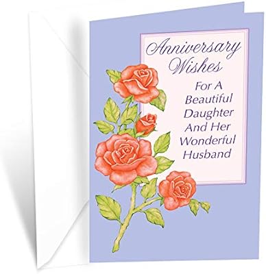 Amazon Com Prime Greetings Anniversary Greeting Card For Daughter And Husband Son In Law Office Products