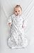 Amazing Baby Cotton Sleeping Sack, Wearable Blanket with 2-way Zipper, Pastel Blue + Gray Tiny Elephants, Medium (6-12 mo)
