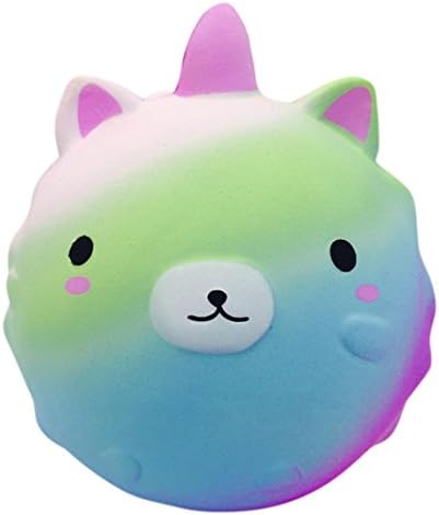 DreamsMAX Super Slow Rising Jumbo Horns Bear Squishy Cute Alpaca Galaxy Fun Animal Toys (B)