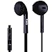 PowerTech In-Ear Earbud Headphones P-T500(Black) Ergonomic Comfort-Fit with Built in Mic and Volume Control for Apple, iPhone, iPad, Samsung Galaxy, LG, Nexus and More