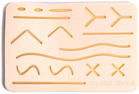 MedSci Global Large Premium 3-Layer Suture Practice Pad w/Wounds (7.2" x 5.2") | The Original - Will Not Easily Separate, Tear, Rip | Free Instructional Videos Included
