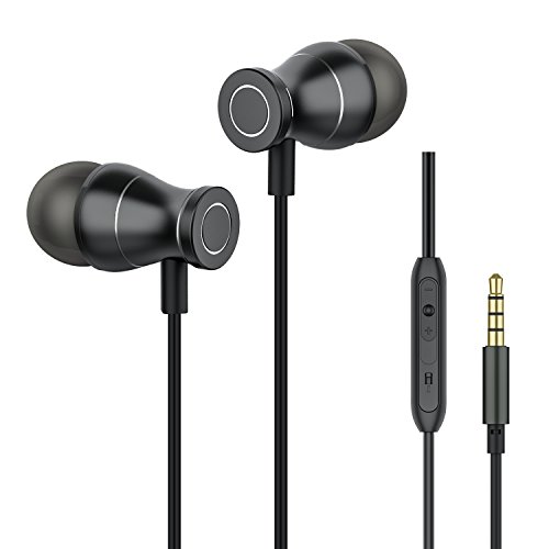 Earphones In Ear Earbuds Sterero Noise Isolating Headphones with Microphone and Volume Control Waterproof Wired Earphone for iPhone iPod iPad Samsung Android Smartphones Tablet Laptop 3.5mm