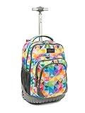 Tilami Rolling Backpack Armor Luggage School Travel Book Laptop 18 Inch Multifunction Wheeled Backpack for Students … (Plaid 1)