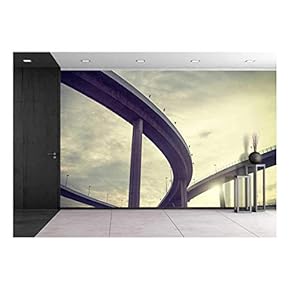 Urban Overpass Retro Effect Image - Canvas Art Wall Decor - 66"x96"
