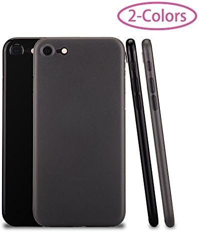 Phone case for iPhone 7,[2 Pack] Zarya PP [0.35mm] Ultra Thin Slim Perfect Match Hard Protect Case Back Cover [Translucent] [Jet Black] for iPhone 7-(Matt Black Translucent &amp; Jet Black)