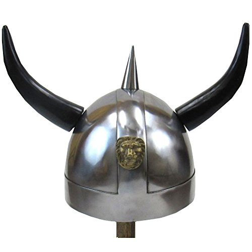 Evil Horned Viking Type Armor Helmet W/ Buffalo Horns - Wearable Costume Armor