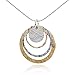 Two Tone 925 Sterling Silver & 14k Gold Filled Graduated Circles Pendant Necklace, 18”