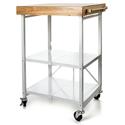 Origami Folding Kitchen Island Cart White Amazon Co Uk Kitchen