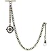 Albert Chain Pocket Watch Chains for Men Antique Brass Plating with Compass Design Medal Fob T Bar AC09