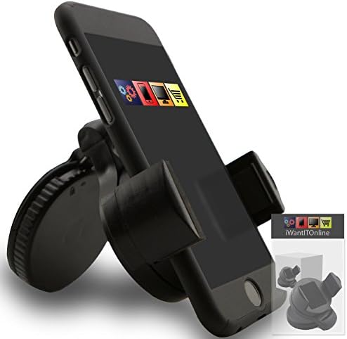 Compact 360 Degrees Rotating In Car Case Compatible Windscreen Dashboard Suction Mount Holder compatible with Motorola Moto G3 / Turbo Edition 2015 - BLACK