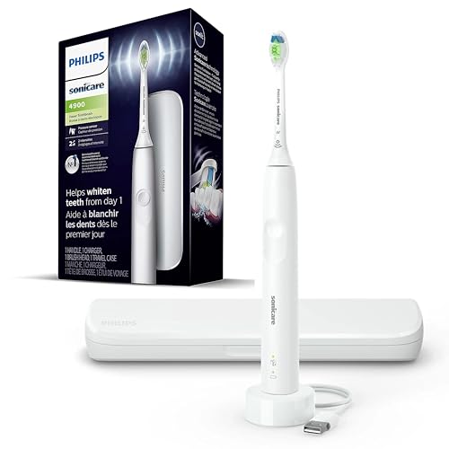 Photo 1 of PHILIPS Sonicare Electric Toothbrush DiamondClean, Phillips Sonicare Rechargeable Toothbrush with Pressure Sensor, Sonic Electronic Toothbrush, Travel Case, White 1.0 Count
