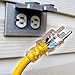 Iron Forge Cable 2 Foot Lighted Outdoor Extension Cord with 3 Outlets - 12/3 SJTW Heavy Duty Yellow Extension Cable 3 Prong - Multiple Outlets