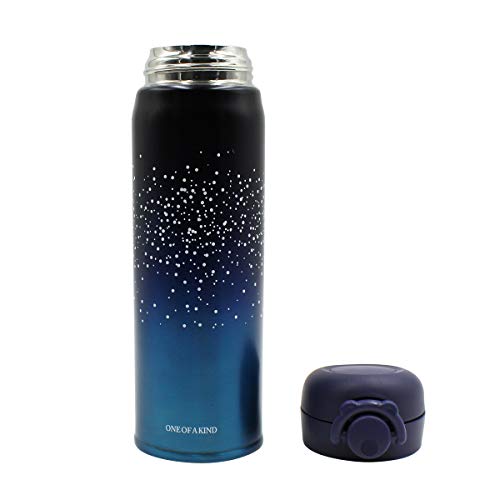 Aimeio Cute Insulated Water Bottle Thermoses Starry Sky Stainless Steel Thermal Vacuum Cup Leak Proof Flask for Adult Kids Home School Travel,17 oz - Thumbnail 4