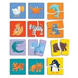 Djeco Color Animals 24Piece Wooden Beginner Puzzle Set, One Size, Multicolor